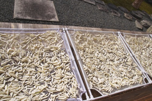 野菜を干している
