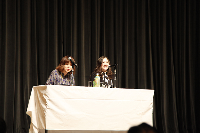 「区民健康フォーラム2018」に登壇した（左から）瀧晴巳さんと西原理恵子さん