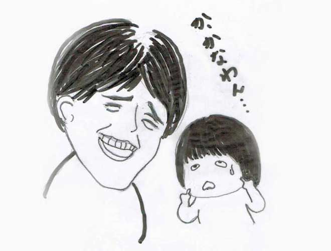 夫婦で変顔対決。夫には歯が立ちません