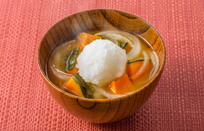 大根おろしとかぼちゃのみそ汁
