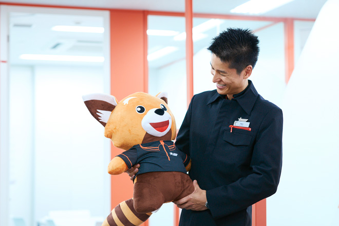 公式キャラクターのジェッ太と。