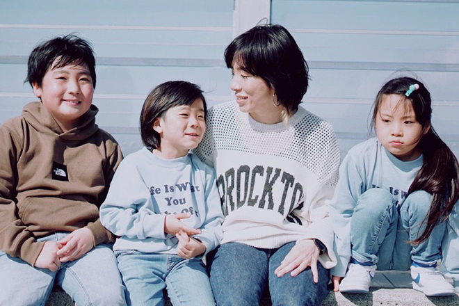 3人の子供たちと