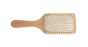 New,Wooden,Hair,Brush,Isolated,On,White,,Top,View