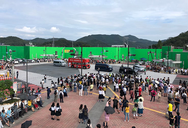栃木県足利市に建設された渋谷スクランブル交差点のセット