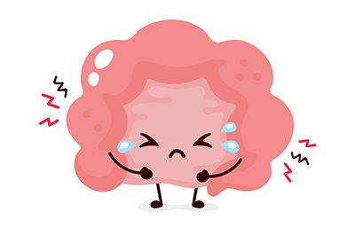 Sad,Suffering,Sick,Cute,Intestine,Character.vector,Flat,Cartoon,Illustration,Icon