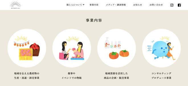 陽と人の事業内容（HPより）