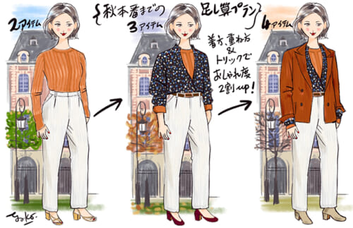 おしゃれ度2割増し！ 秋本番までの足し算プラン【パリ流ユニクロコーデ】